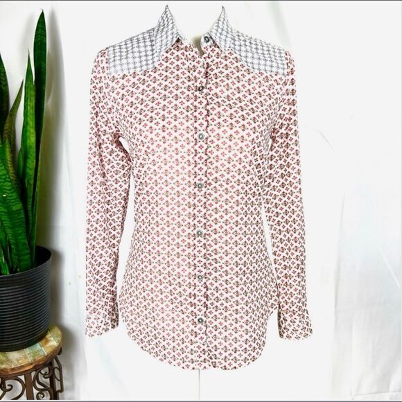 SECEN Women’s Small Cotton Long Sleeve Blouse Western Boho Cowgirl Appeal - Picture 8 of 13